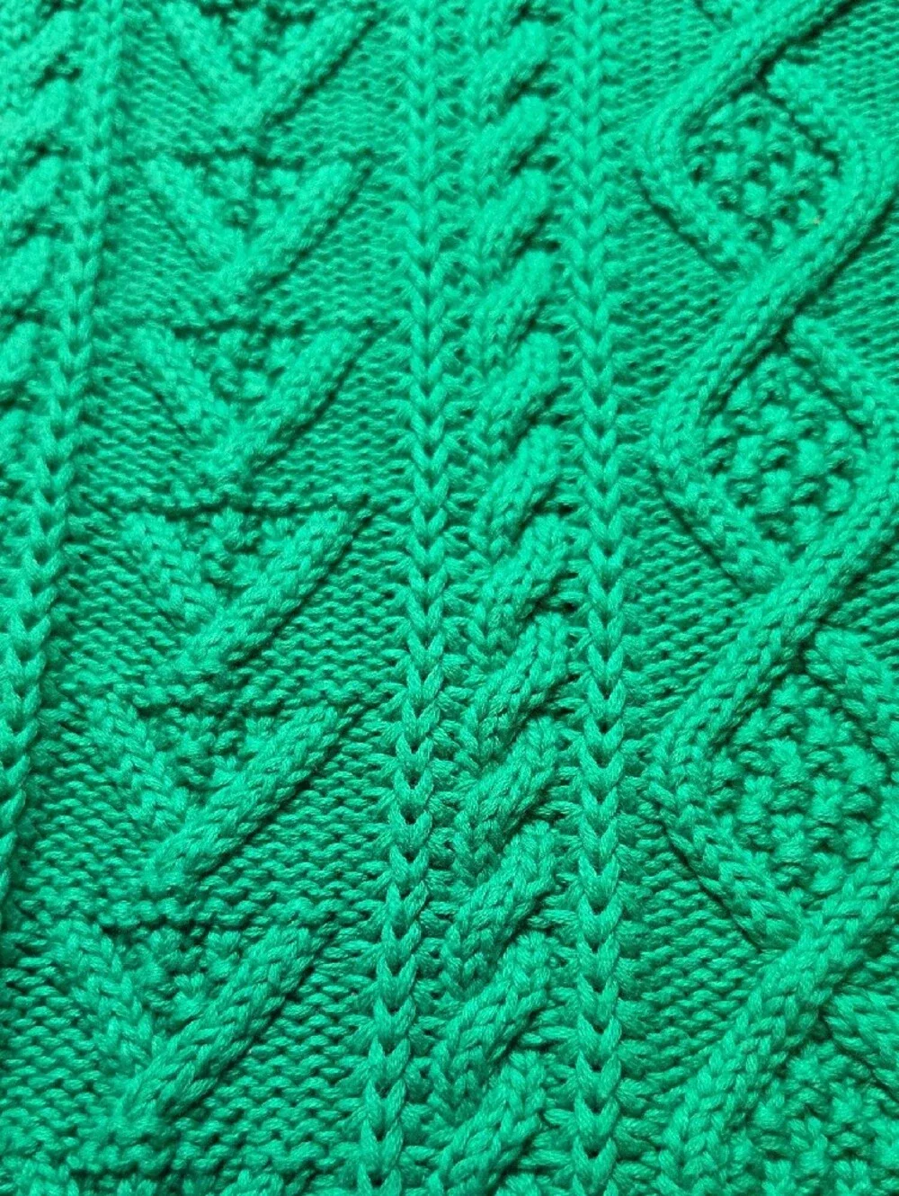 CHAPS | Cozy Kelly Green Cable Knit Fisherman Mock Neck Holiday Sweater | XL